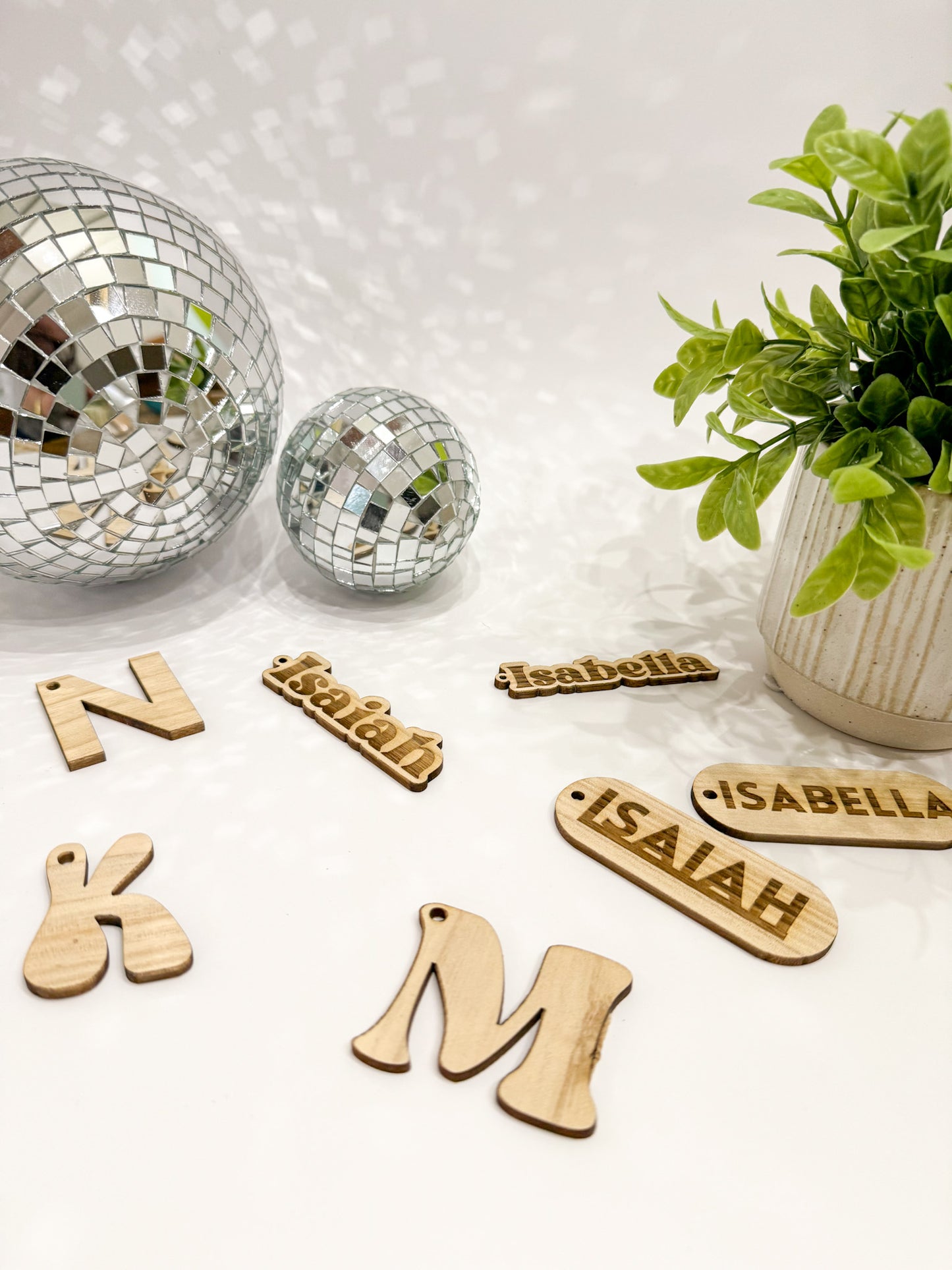 Personalized Wood Name or Initial Keychains