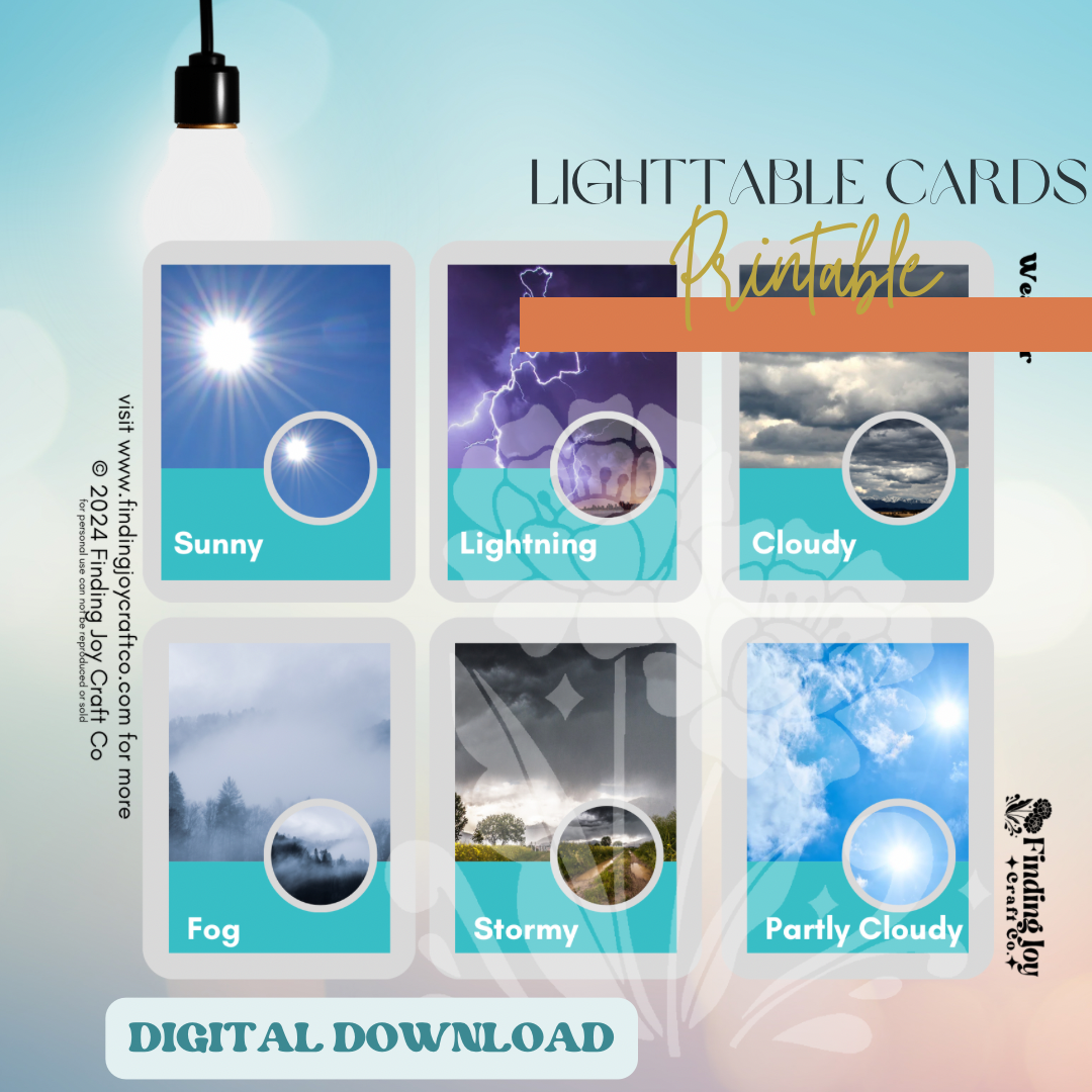 Light Table Flash Card: Weather - DIGITAL DOWNLOAD