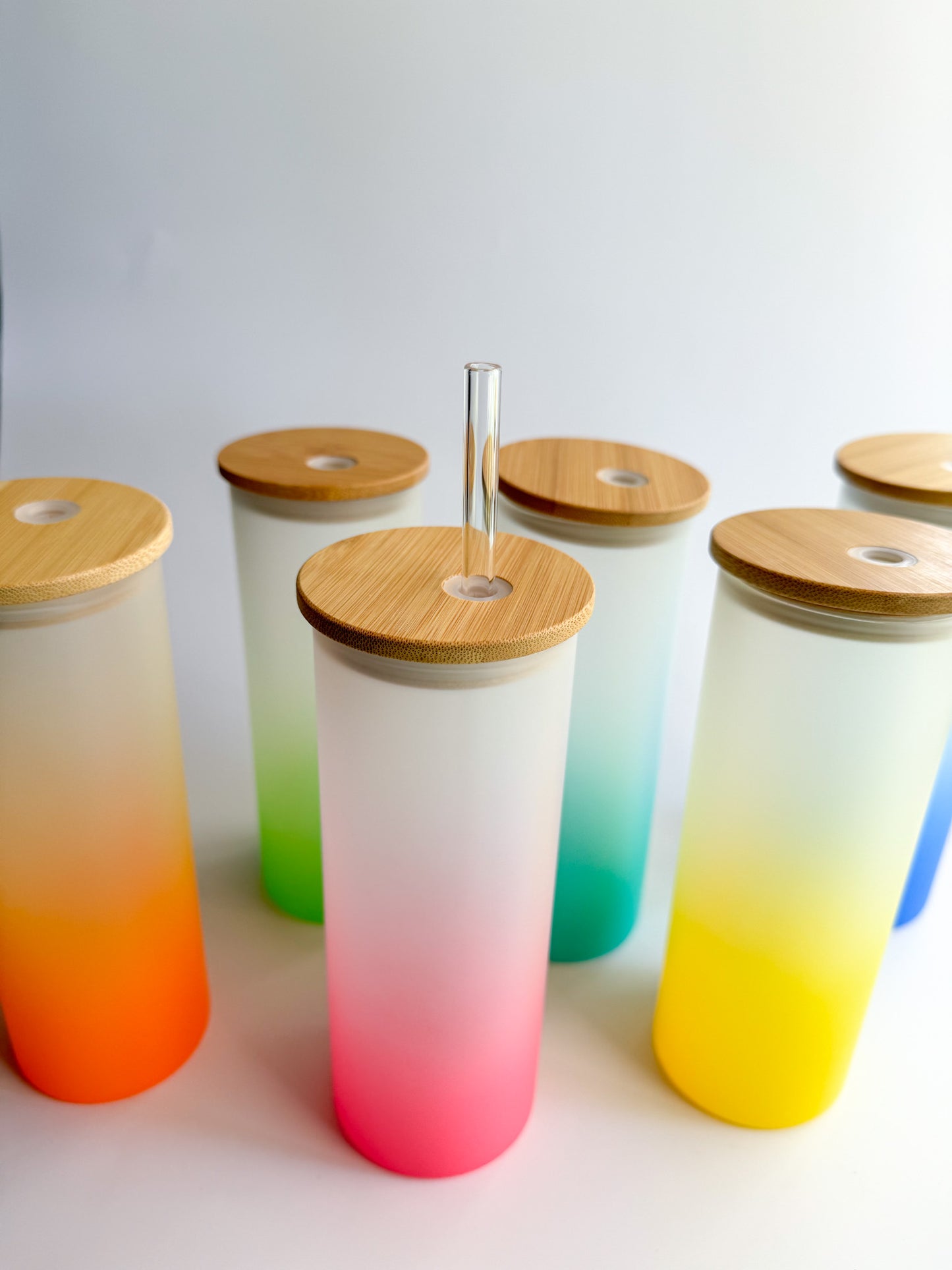 Glass Personalizable Tumbler Ombre Sublimated