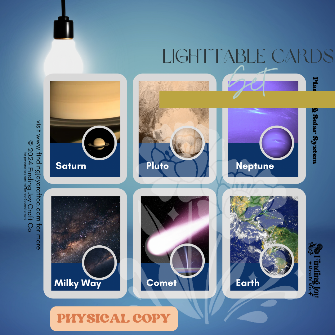 Light Table Flash Card: Planets - PHYSICAL COPY