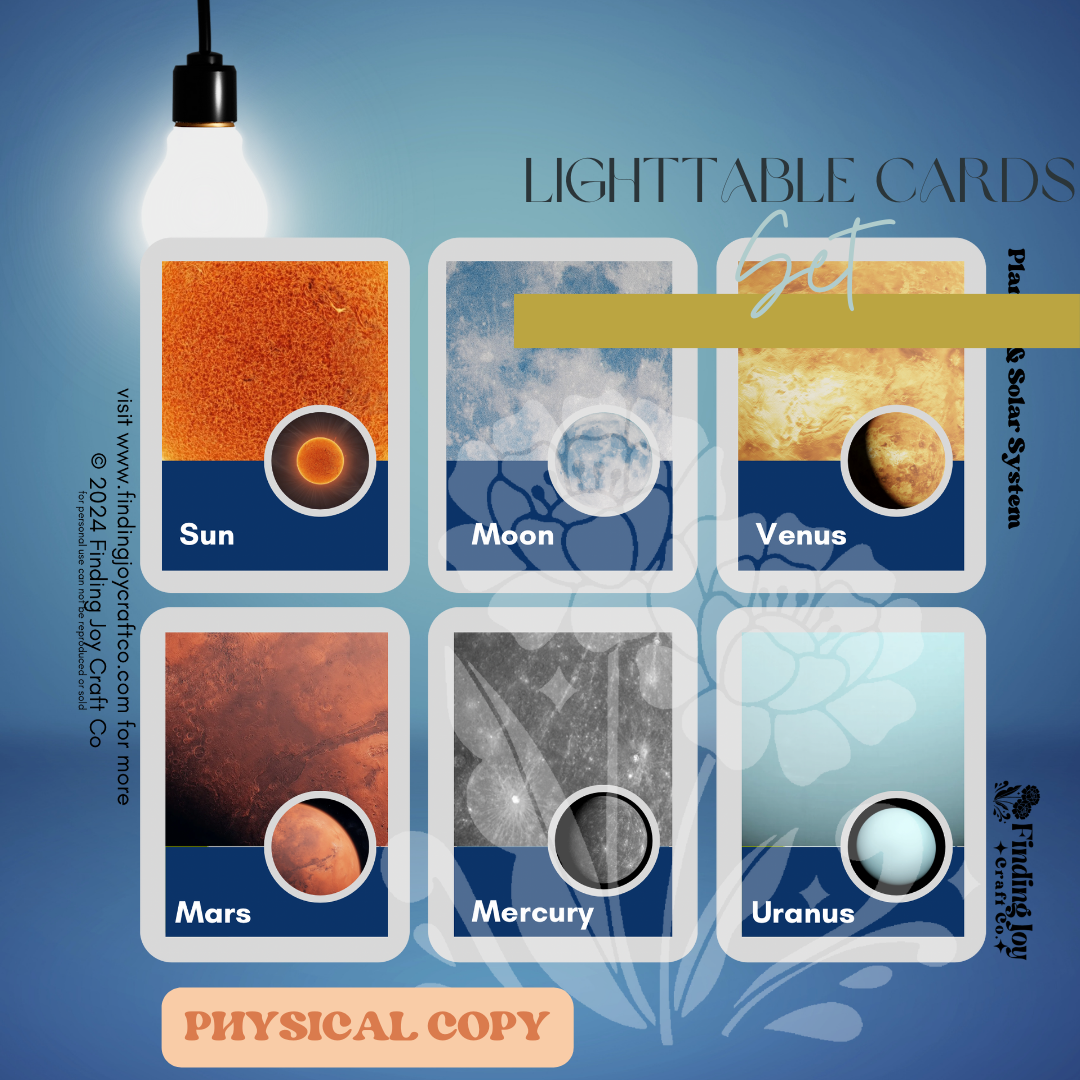 Light Table Flash Card: Planets - PHYSICAL COPY