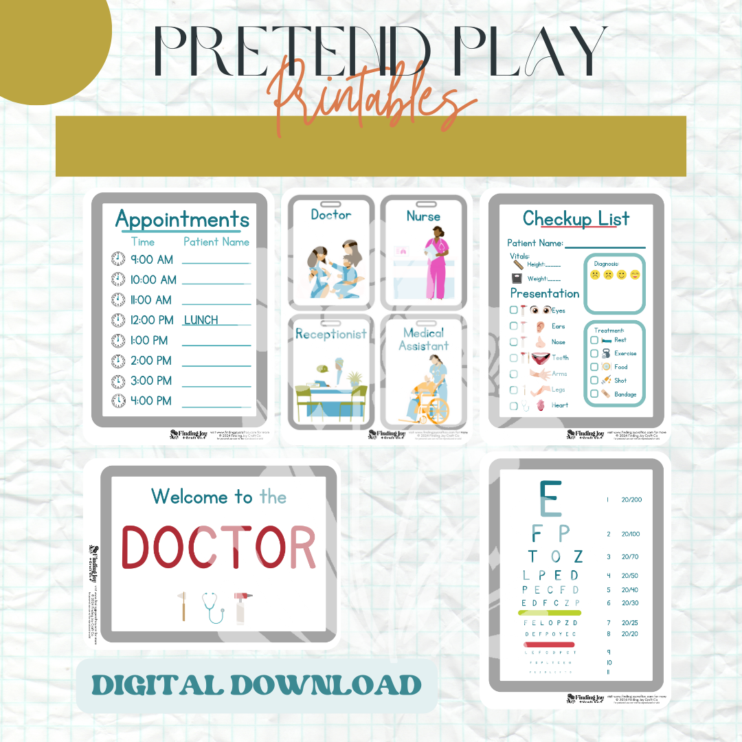 Pretend Play/Sensory Bin Kit: Doctor - DIGITAL DOWNLOAD