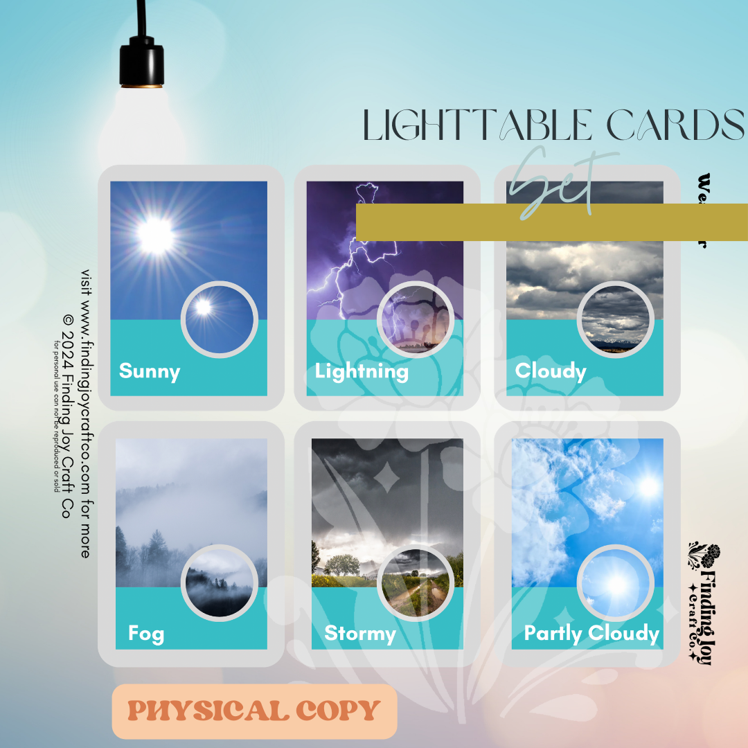 Light Table Flash Card: Weather - PHYSICAL COPY