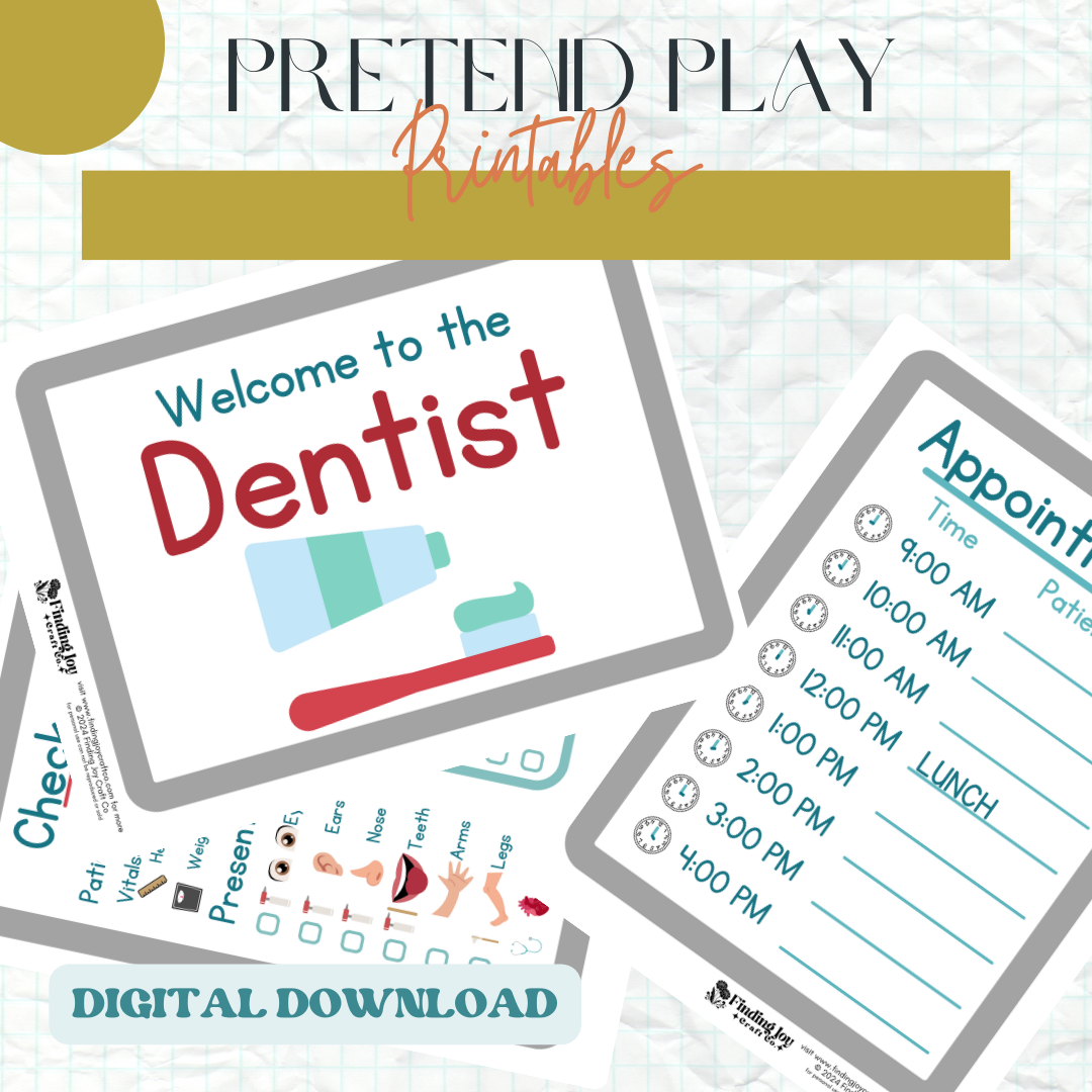 Pretend Play/Sensory Bin Kit: Dentist - DIGTIAL DOWNLOAD