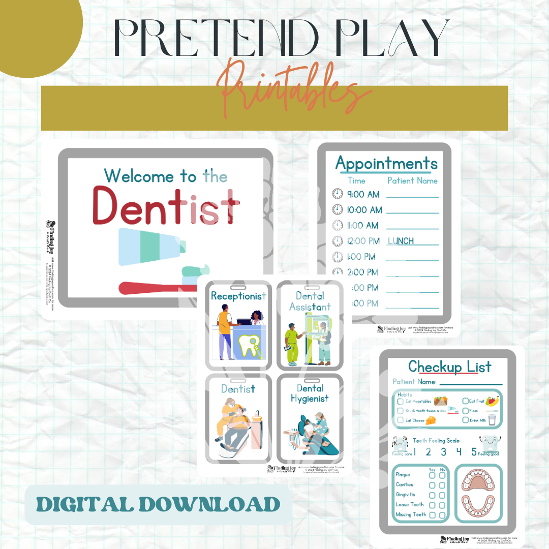 Pretend Play/Sensory Bin Kit: Dentist - DIGTIAL DOWNLOAD