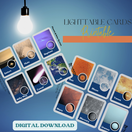 Light Table Flash Card: Planets - DIGITAL DOWNLOAD