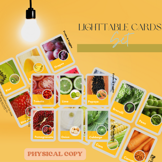 Light Table Flash Card: Fruits & Vegetables - PHYSICAL COPY