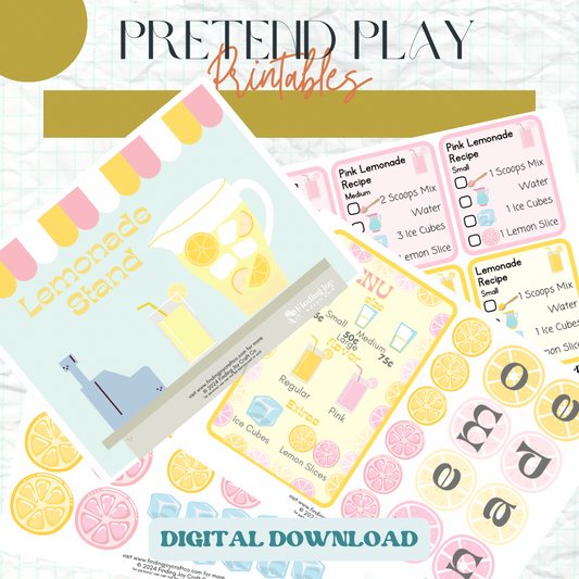 Pretend Play Sensory Table Kit: Lemonade Stand - DIGITAL DOWNLOAD