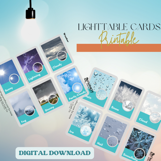 Light Table Flash Card: Weather - DIGITAL DOWNLOAD