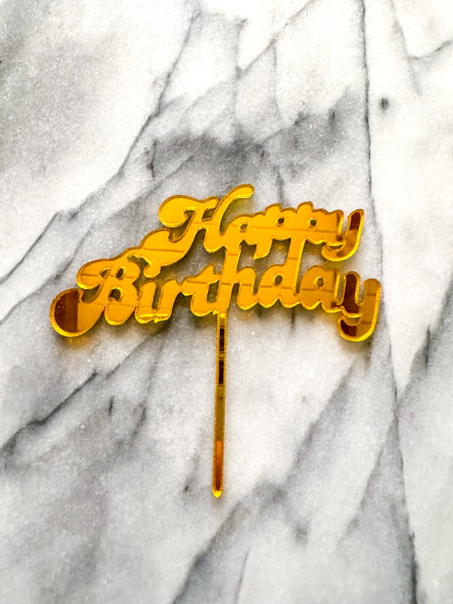 Happy Birthday Acrylic Cake Topper