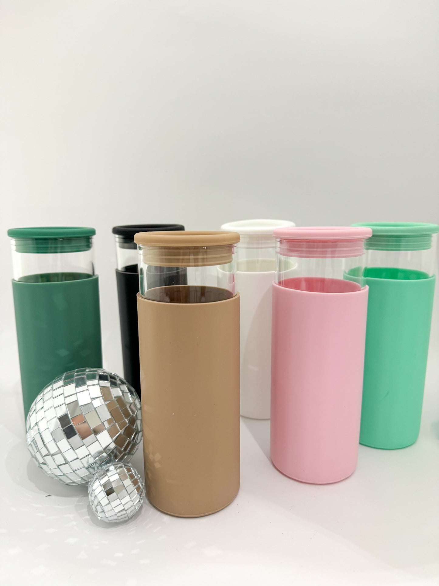 Personalizable Tumbler: Glass & Silicone - 16 oz