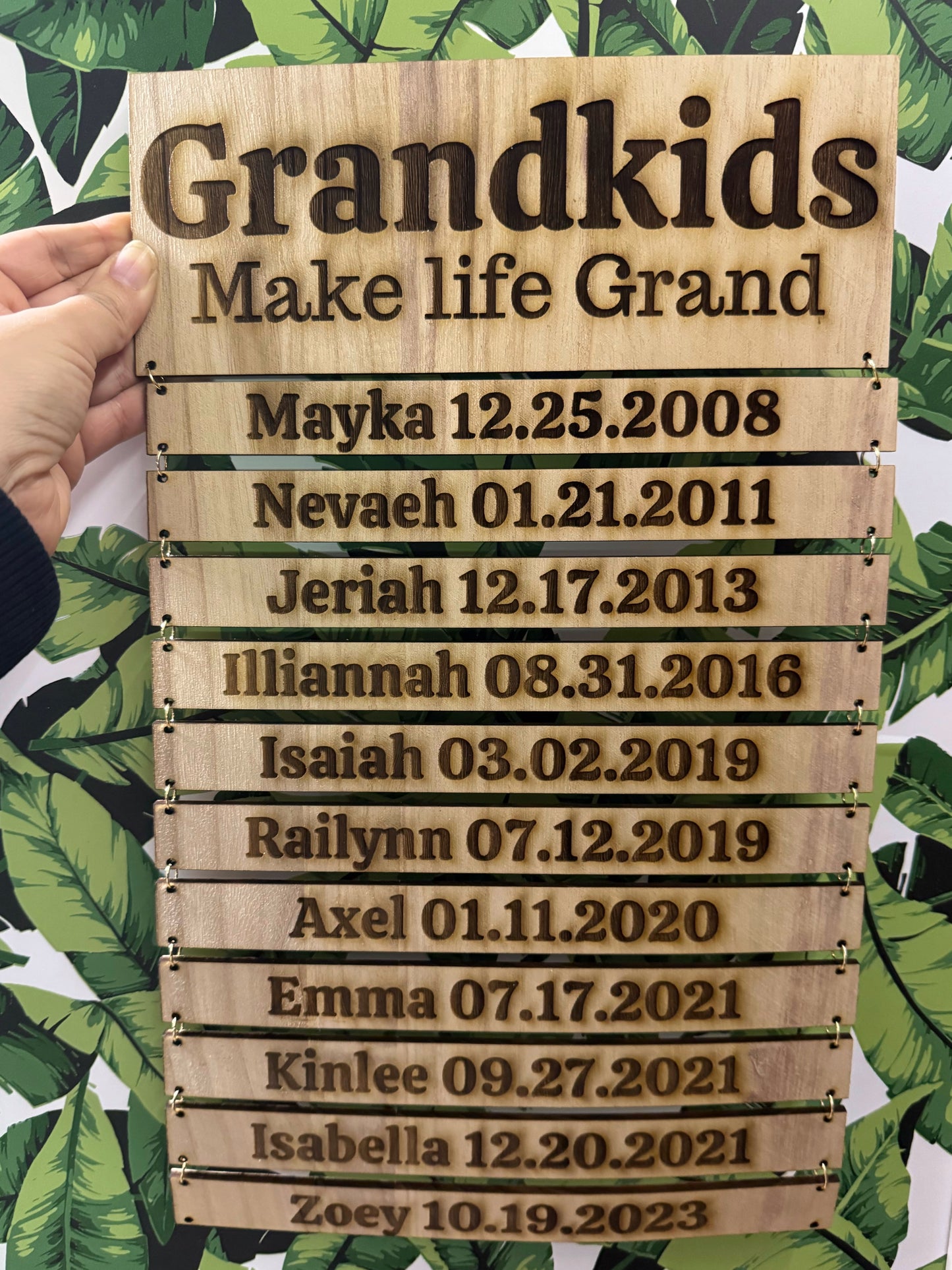 Grandchildren Birthdays Sign